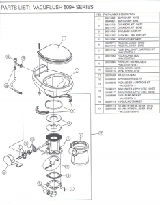 VacuFlush marine toilet base kit diagram example