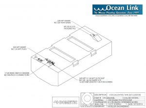 150 gallon marine fuel tank Moeller belly shaped FOLT15004M