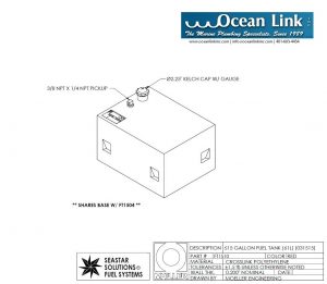 15 gallon marine fuel tank Moeller rectangular FOLT1510M