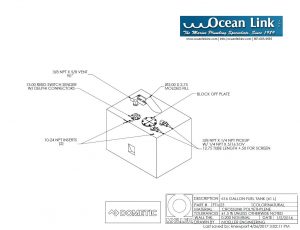 16 gallon marine fuel tank Moeller rectangular FOLT1623M