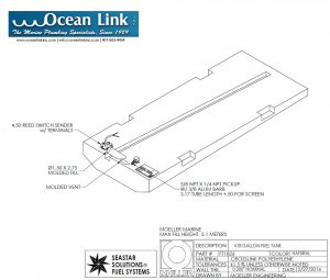 18 gallon belly shaped marine fuel tank Moeller FOLT1826M