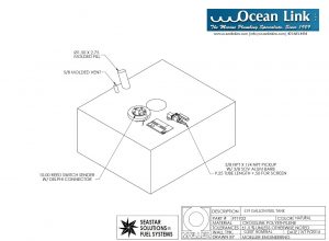19 gallon marine fuel tank Moeller rectangular shape FOLT1922M