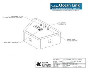 19 gallon trapezoid shaped marine fuel tank Moeller FOLT1995-1M