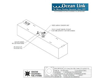 19 gallon marine fuel tank rectangular Moeller FOLT1997M