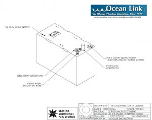 20 gallon marine fuel tank rectangular Moeller FOLT2099M