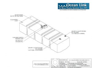 111 gallon red marine fuel tank belly-shaped Moeller FT11101