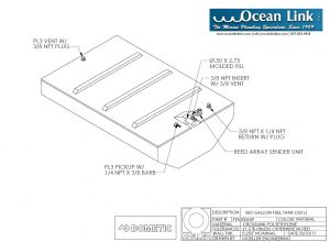 85 gallon diesel fuel tank Moeller belly shaped FTA000649
