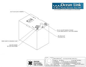 14 gallon marine fuel tank Moeller rectangular FOLT1499-2