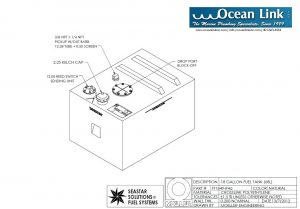 18 gallon marine fuel tank Moeller rectangular FOLT1849M