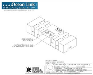 16 gallon diesel marine fuel tank Moeller rectangular FOLT1699M