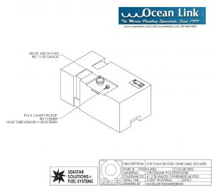 18 gallon marine fuel tank rectangular Moeller FOLT2096M