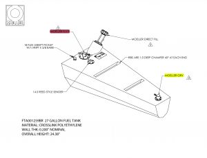 27 gallon marine fuel tank Moeller custom shape FTA001259BR