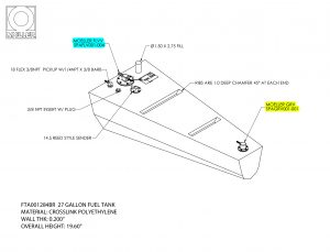 27 gallon marine fuel tank Moeller custom shape FTA001284BR