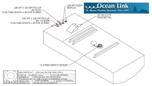100 gallon marine fuel tank Moeller belly shaped FOLT10007-1