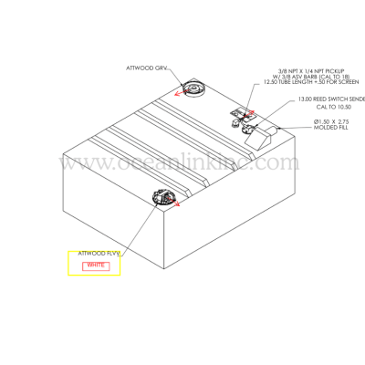 FT001652BD - 59 Gallon Rectangle Shaped Fuel Tank